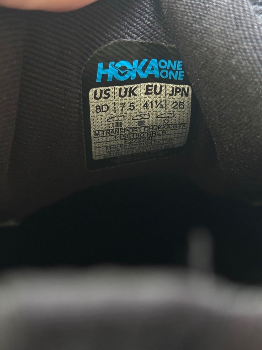 HOKA one Transport Chukka GTX shoes boots Black / Alabaster men’s 8 D NEW NO BOX - Picture 9 of 14
